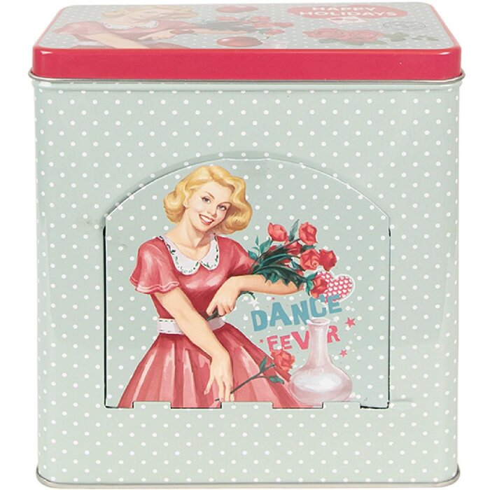 Clayre & Eef Plechová dóza zelená 16x10x18 cm