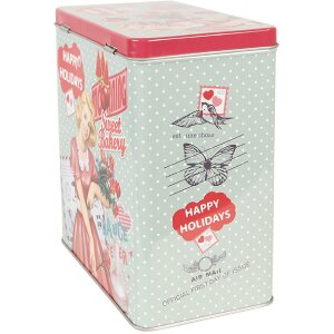 Clayre & Eef Plechová dóza zelená 16x10x18 cm