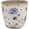 Clayre & Eef 6CE1658S Dekorace Květináč Ø 13x12 cm Béžová modrá