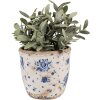 Clayre & Eef 6CE1658S Dekorace Květináč Ø 13x12 cm Béžová modrá