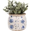 Clayre & Eef 6CE1659M Dekorace Květináč Ø 16x13 cm Béžová modrá