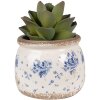 Clayre & Eef 6CE1659S Dekorace Květináč Ø 12x10 cm Béžová modrá
