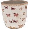 Clayre & Eef 6CE1661S Dekorace Květináč Ø 13x12 cm Béžová Růžová