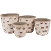 Clayre & Eef 6CE1661S Dekorace Květináč Ø 13x12 cm Béžová Růžová