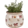 Clayre & Eef 6CE1662S Dekorace Květináč Ø 12x10 cm Béžová Růžová