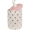 Clayre & Eef 6CE1680 Úložný květináč Ø 12x23 cm růžový bílý