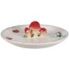 Clayre & Eef 6CE1701 Servírovací mísa bílá červená Ø 21x6 cm Houby Květiny Venkovský dům