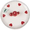 Clayre & Eef 6CE1701 Servírovací mísa bílá červená Ø 21x6 cm Houby Květiny Venkovský dům