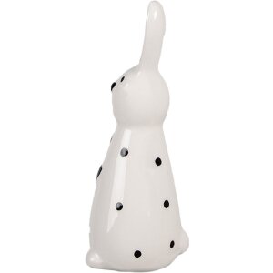 Clayre & Eef Dekorační Králík 5x4x13 cm Bílá Černá