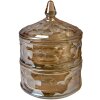 Clayre & Eef 6GL4875 Dóza s víkem hnědá Ø 13x18 cm