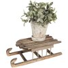 Clayre & Eef 6H2312 Dekorativní sáňky ve vintage stylu hnědé 35x15x10 cm