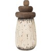 Clayre & Eef 6H2335 Dekorace maják bílá hnědá Ø 11x23 cm