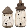 Clayre & Eef 6H2335 Dekorace maják bílá hnědá Ø 11x23 cm