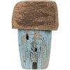 Clayre & Eef Dekorační domeček 6x4x10 cm modro-hnědý