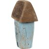 Clayre & Eef Dekorační domeček 6x4x10 cm modro-hnědý