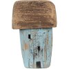 Clayre & Eef Dekorační domeček 6x4x10 cm modro-hnědý