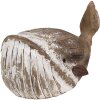 Clayre & Eef Dekorační velryba hnědo-bílá 39x15x21 cm