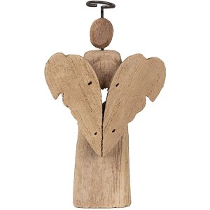 Clayre & Eef 6H2342 Vánoční dekorace anděl 13x5x22 cm hnědá