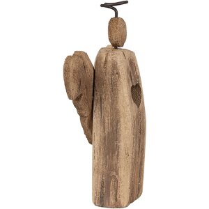 Clayre & Eef 6H2342 Vánoční dekorace anděl 13x5x22 cm hnědá