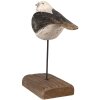 Clayre & Eef Dekorační ptáček 12x5x13 cm Bílo-černý