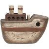 Clayre & Eef Dekorační loďka 15x6x12 cm Béžovo-hnědá