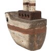 Clayre & Eef Dekorační loďka 15x6x12 cm Béžovo-hnědá