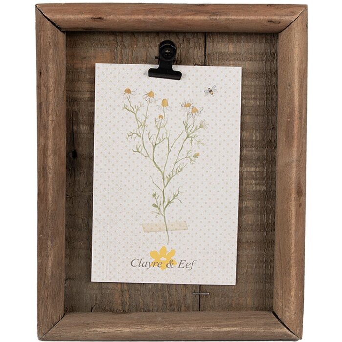Clayre & Eef Fotorámeček s klipem hnědý 16x3x21 cm