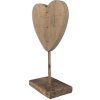 Clayre & Eef 6H2377 Dekorativní dřevěné srdce hnědé 15x8x27 cm