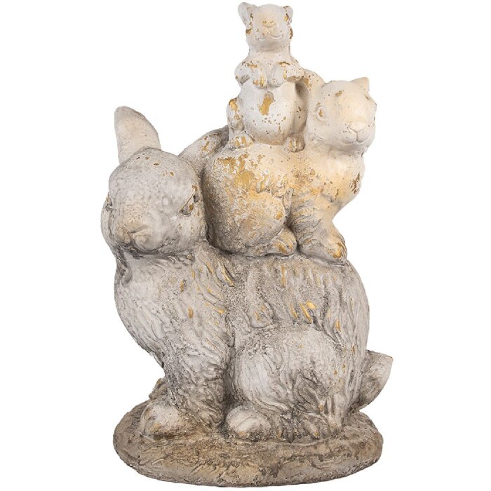 Clayre & Eef Dekorační Králík Hnědobéžový 27x18x43 cm