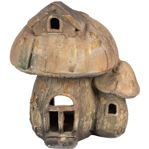 Clayre & Eef Dekorace Houba Hnědá 34x29x35 cm