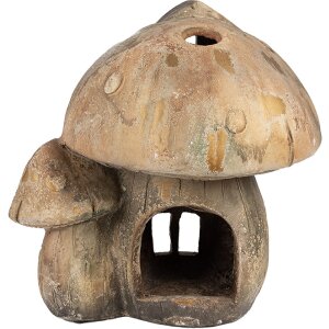 Clayre & Eef Dekorace Houba Hnědá 34x29x35 cm