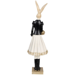 Clayre & Eef 6PR4003 Dekorativní králík hnědý 10x9x32 cm se zlatými akcenty