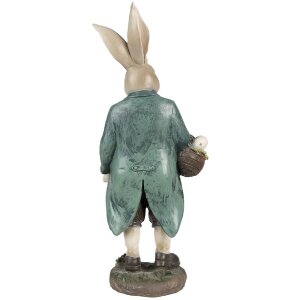 Clayre & Eef 6PR4023 Dekorativní králík hnědozelený 17x10x38 cm