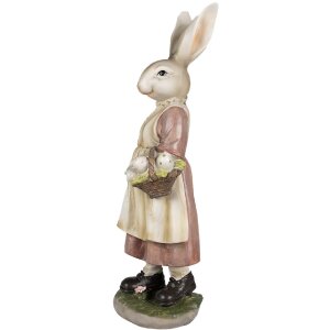Clayre & Eef 6PR4024 Dekorativní králík hnědá růžová 14x11x38cm