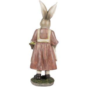 Clayre & Eef 6PR4024 Dekorativní králík hnědá růžová 14x11x38cm