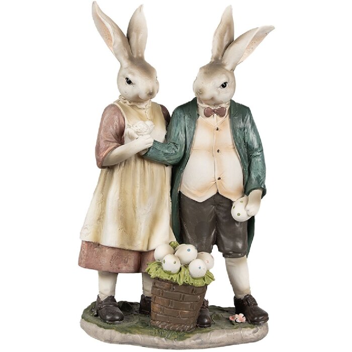 Clayre & Eef 6PR4025 Dekorativní králík 15x8x26 cm hnědá