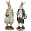 Clayre & Eef 6PR4027 Dekorativní králík hnědý modrý 9x7x25 cm Polyresinový venkovský dům