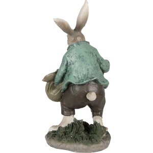 Clayre & Eef 6PR4028 Dekorativní králík hnědozelený 18x16x32 cm