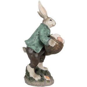 Clayre & Eef 6PR4028 Dekorativní králík hnědozelený 18x16x32 cm