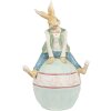 Clayre & Eef 6PR4029 Dekorační králík hnědo-modrý 15x12x25 cm