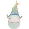 Clayre & Eef 6PR4029 Dekorační králík hnědo-modrý 15x12x25 cm