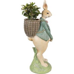 Clayre & Eef 6PR4031 Dekorativní králík hnědý zelený 11x11x30 cm