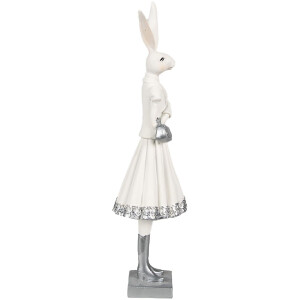 Clayre & Eef 6PR4037 Dekorativní králík bílý 10x9x32 cm Polyresin Moderní