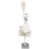 Clayre & Eef 6PR4048 Dekorativní králík bílý stříbrný 13x11x37 cm