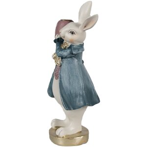Clayre & Eef 6PR4057 Svícen Rabbit White Blue 10x8x20 cm