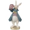 Clayre & Eef 6PR4057 Svícen Rabbit White Blue 10x8x20 cm