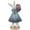 Clayre & Eef 6PR4057 Svícen Rabbit White Blue 10x8x20 cm