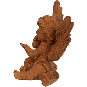 Clayre & Eef Dekorace Anděl Hnědý 9x8x11 cm