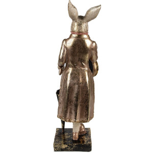 Clayre & Eef 6PR4083 Dekorativní králík bílý zlatý 11x10x35cm