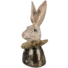 Clayre & Eef 6PR4086 Dekorativní králík bílo-zlatý 11x11x23 cm
